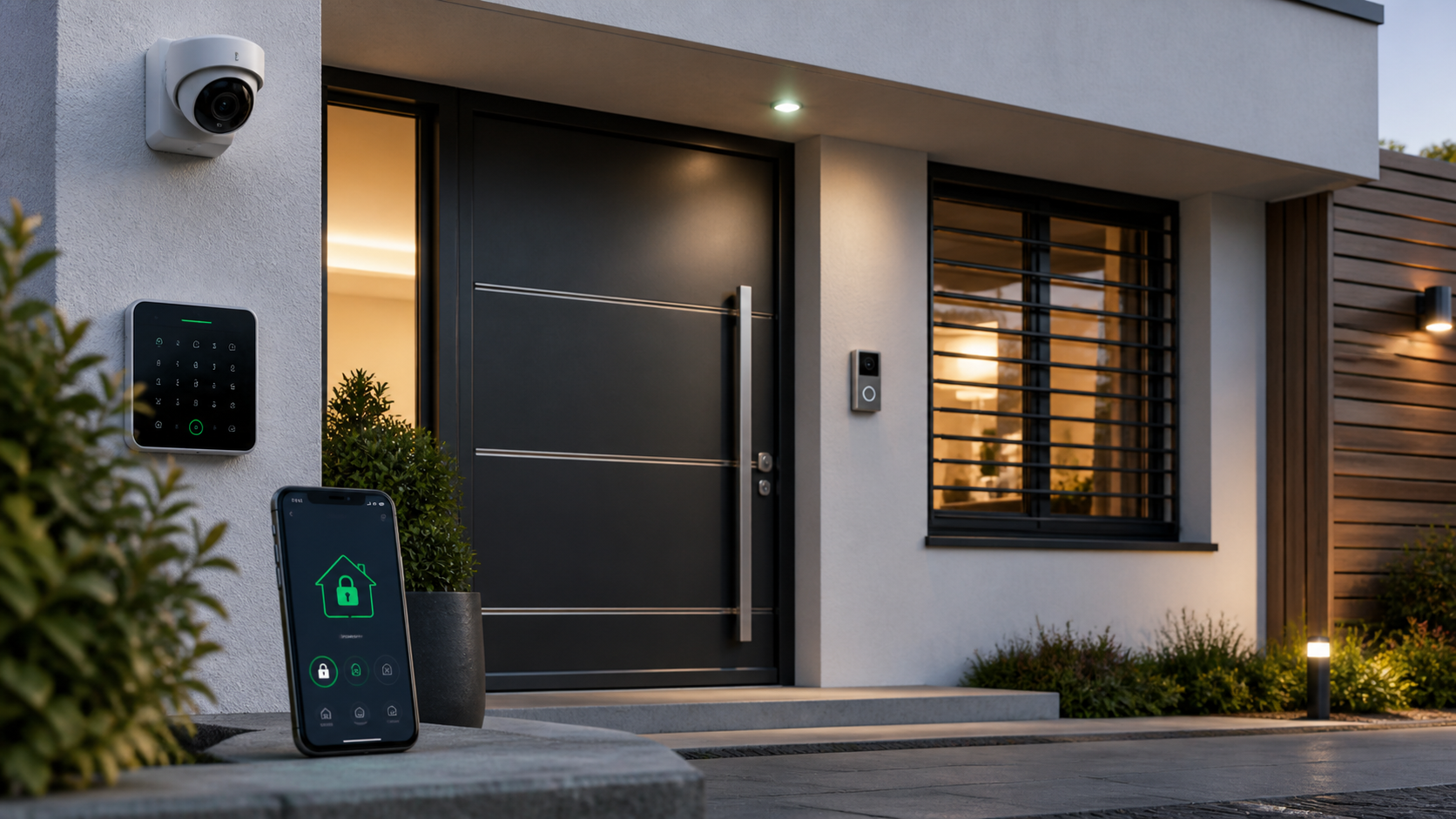 Sicherheitstechnik für Wohngebäude – Einbruchschutz, Alarmanlagen und Smart-Home-Integration als zentrale Sicherheitsthemen.