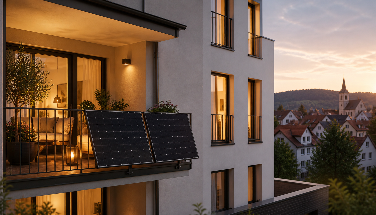 Balkonkraftwerk an einem Wohnhaus in Metzingen – Einstieg in eigene Solarstromproduktion mit 800-VA-Wechselrichter.