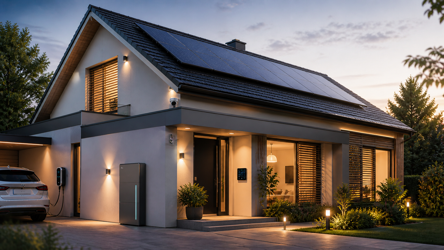 Smart-Home-Steuerung in einem Tübinger Einfamilienhaus – KNX, Energiemanagement und Sektorkopplung mit PV-Wärmepumpe-Wallbox.