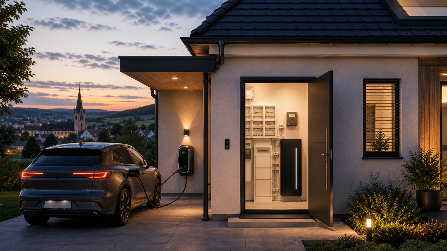 Elektroinstallation in einem Wohnhaus in Dettingen Erms – Hausanschluss-Modernisierung, Wallbox und Smart-Home-Vorbereitung.