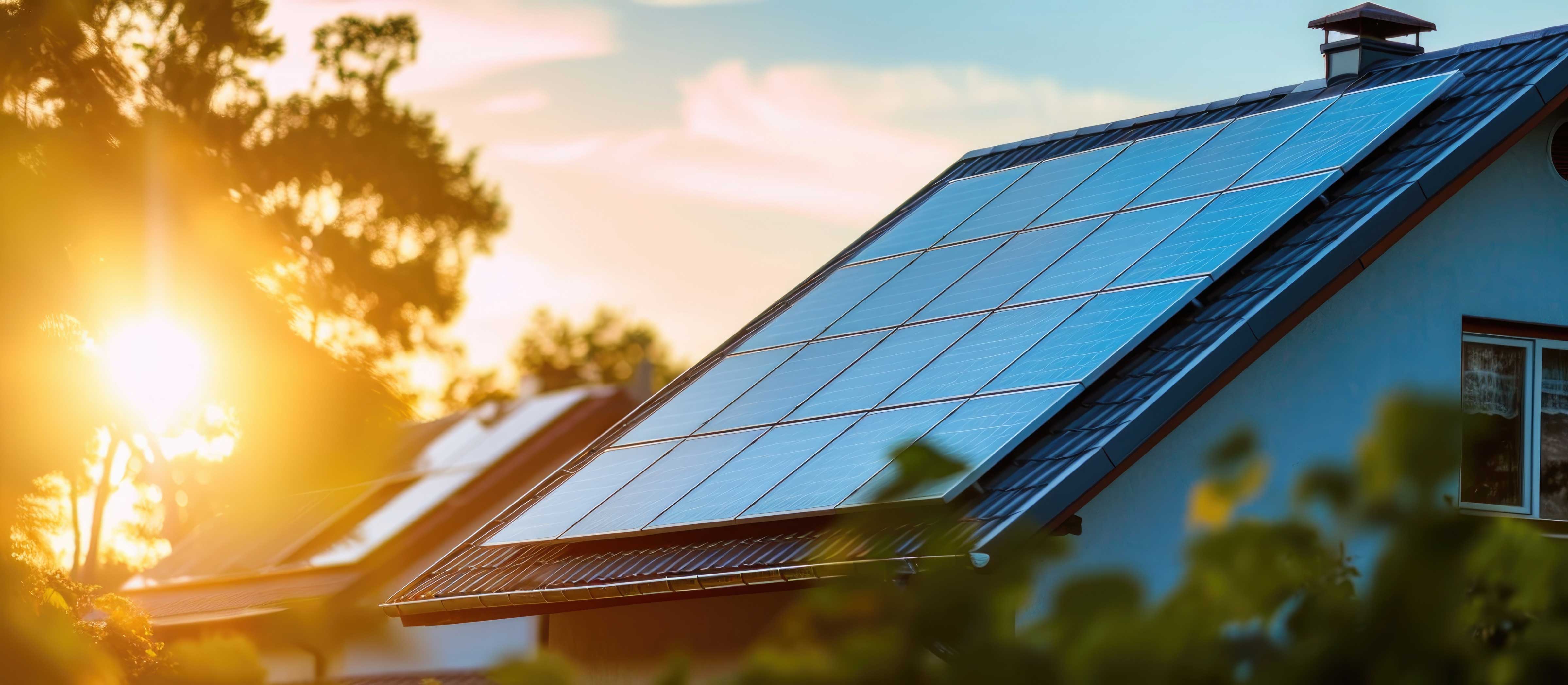 Modernes Einfamilienhaus mit installierten Solarmodulen auf dem Dach, umgesetzt von SKA Elektrotechnik in Baden-Württemberg